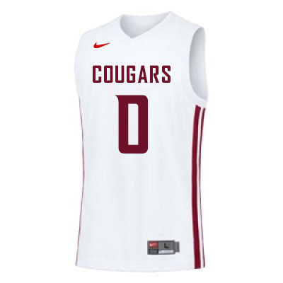 Men #0 Efe Abogidi Washington State Cougars College Basketball Jerseys Sale-White - Click Image to Close